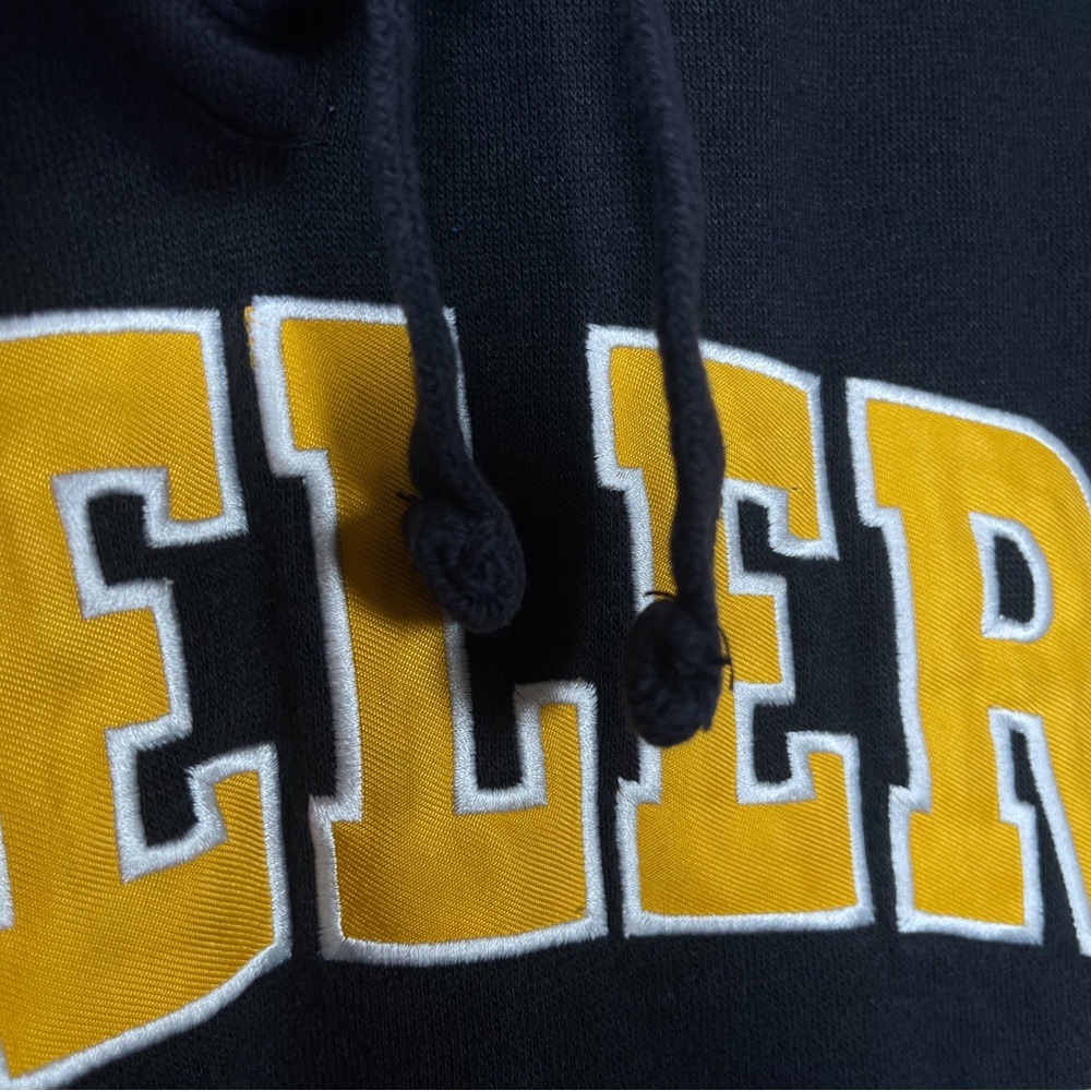 NFL Steelers Black Embroidered Zip-Up Sweatshirt with Hood Size L - Picture 9 of 9